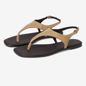 NWT Madewell Tan Leather Sandals The Kira Covered Thong Sandal